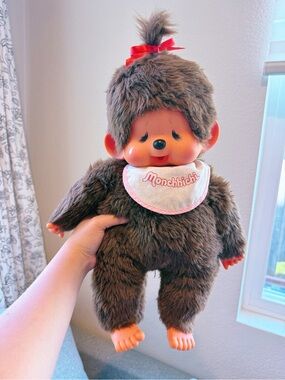 Very rare vintage large Monchhichi crying girl doll